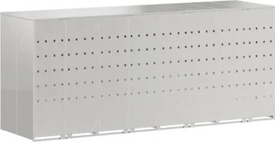 Produktbild von vidaXL Wagenmüllbehälter für 4 Behälter Silber 272 x 77,5 x 115,5 cm