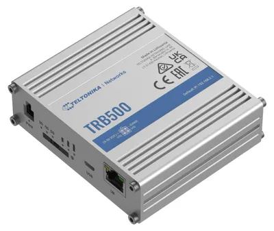 Zdjęcie produktu dla Teltonika TRB500, Stal nierdzewna, Aluminium, Montaż na szynie DIN/na ścianie, LAN, Zasilanie, Moc sygnału, Status, IP30, Zewnętrzny