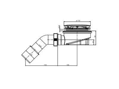 Produktbild von SANIT Duschablauf 823/90FW WH: 60 mm