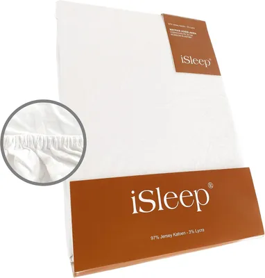 Immagine prodotto di Lenzuolo elasticizzato in jersey-Spandex, 90/100x200x220 cm, bianco, per la camera da letto