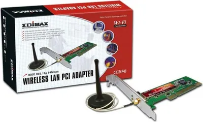 Zdjęcie produktu dla Edimax EW-7128g, bezprzewodowy, PCI, 54 Mbps, 54/48/36/36/24/24/18/12/11/9/6/5.5/2/1Mbps, QPSK, 2.4000 - 2.4835 GHz