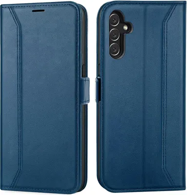 Produktbild von Handyhülle für Samsung Galaxy A14 4G 5G Hülle Flip Case klappbare Tasche Schutzhülle, Blau