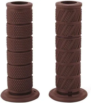 Productafbeelding van Universeel stuurset voor motorfietsen, 22 mm, donkerbruin, met schuine handgrepen en een retro-design.