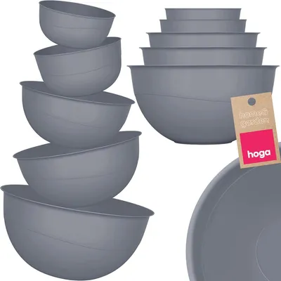 Produktbild von Hoga Kunststoff Küchenschüsseln Grau 5-teilig Set