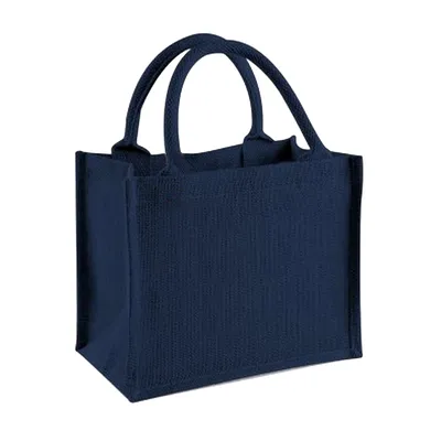 Produktbild von Westford Mill Jute-Tasche / Jute-Mini-Geschenktasche, 6 Liter BC2791 (Einheitsgröße) (Marineblau/Marineblau)