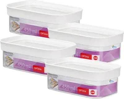 Produktbild von Emsa Optima Ordnungssystem Trockenvorratsdose stapelbar 450ml (4er Pack)