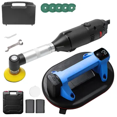 Productafbeelding van Tegelinstallatie-set, zuignap met dubbele motor, 350W slijpmachine, 2-in-1