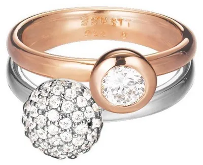Produktbild von Esprit Damen Ring Silber Bicolor Zirkonia double embrance ESRG92396A1, Ringgröße:57 (18.1 mm Ø)
