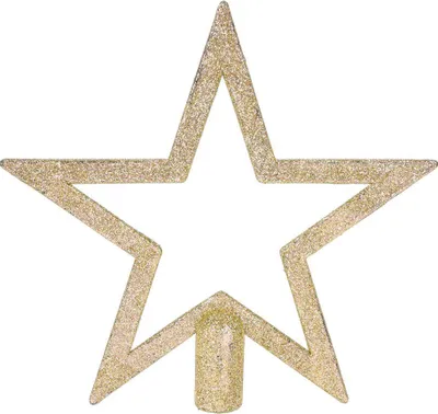 Produktbild von Weihnachtsbaum Stern Spitze 18 cm gold - offen - Christbaum Spitze mit Glitzer Effekt