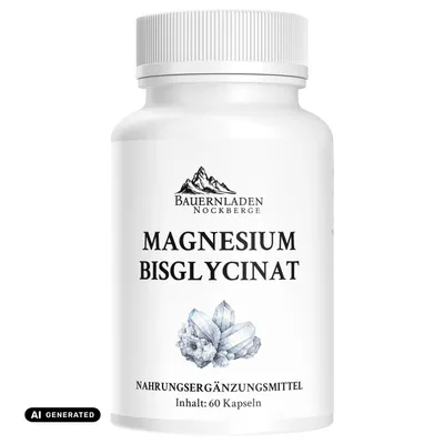 Produktbild von Bauernladen Nockberge | Magnesium Bisglycinat 300mg Tagesdosis, KI-generiertes Bild