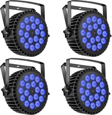 Obrázek produktu pro Jevištní reflektory, ovládání DMX, RGBW uplighting, 4 ks, EU zástrčka