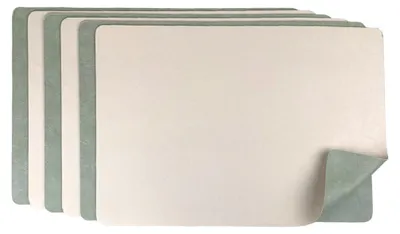 Produktbild von 6 Stück Platzset Kunstleder, Wendbares Tischset 45x30cm, Platzdeckchen Modern (Salbei/Beige)