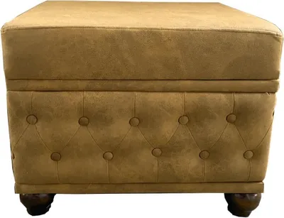 Produktbild von Casa Padrino Chesterfield Hocker Antik Braun 60 x 46 x H. 45 cm - Sitzhocker - Fußhocker - Chesterfield Wohnzimmer Möbel