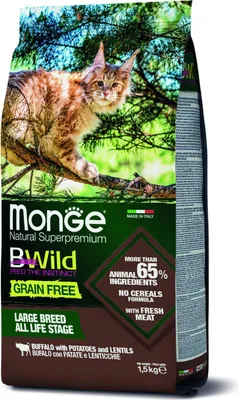 Productafbeelding van Monge BWild Cat Adult Large, rundvlees, 1,5 kg