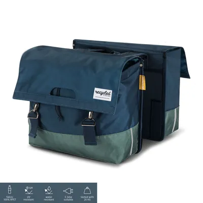 Produktbild von URBAN PROOF recycling Fahrradtasche DOUBLE 40L blau/grün
