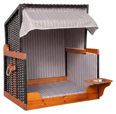 Produktbild von Webavita Hundestrandkorb Coco midi grau rot schwarz Farbe: Grau