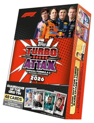 Produktbild von Topps F1 2026 Turbo Attax Mega Can – Formula 1 Collectible Cards