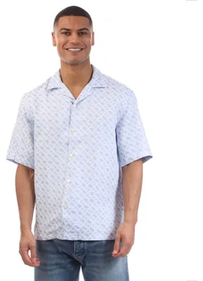 Image de Boss - Chemise pour homme « C-Lars-252 », lyocell (fibre de cellulose), manches courtes GT14680 (XL) (bleu)