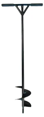 Obrázok produktu pre Vrták do zeme Relaxdays, 150 mm, na stavbu plotov a vŕtanie otvorov na sadenie, protišmyková rukoväť v tvare T, ručný vrták, oceľ, čierny