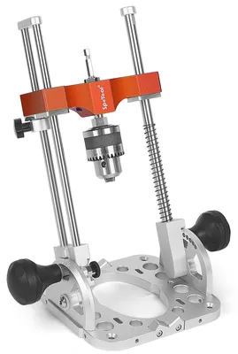 Imagen del producto de Guía de perforación portátil - Ajustable de 0 a 60 grados - Precisión de 0,05 mm - Aluminio - Para carpintería