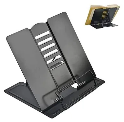 Produktbild von Buchenden, Leseständer, Kochbuchhalter, 6 Level, einstellbar, Metall, faltbar, multifunktional, nicht rutsch, Kinderbuchstudie, Büro, Büro,