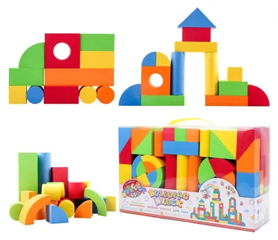 Productafbeelding van Bunt Schaumstof Bouwstenen, 131-delig, bouwspelset voor kinderen