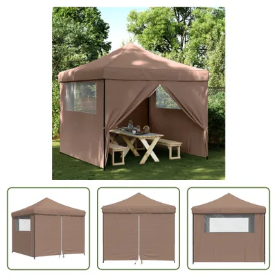 Obrázok produktu pre The Living Store Párty stan Skladací pop-up stan so 4 bočnými panelmi hnedý