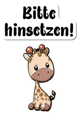 Produktbild von Deko Aufkleber Toilettendeckel – Lustiger Badezimmer Funsticker für WC Deckel / Spülkasten R173-02 Giraffe