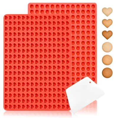 Backmatte für Hunde-Kekse, Silikon, 2 Stück, 255+468 Mulden