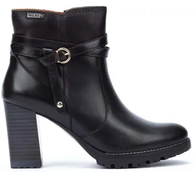 Produktbild von Pikolinos Damen Stiefelette Leder Bootie Blockabsatz Riemen Connelly W7M-8806, Größe:41 EU, Farbe:Schwarz