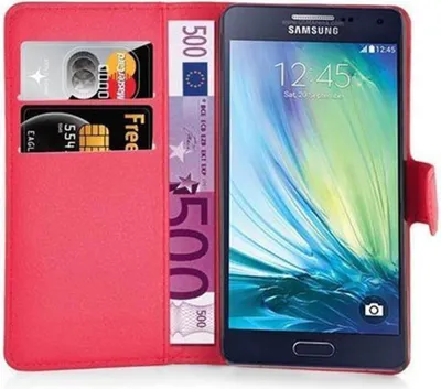 Immagine prodotto di Cadorabo custodia per Samsung Galaxy A3 2015 custodia protettiva in rosso custodia per cellulare cover chiusura magnetica
