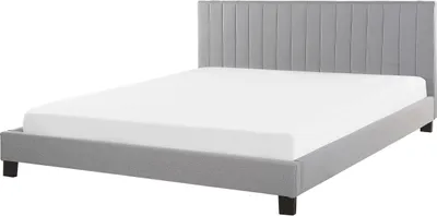 Obrázok produktu pre BELIANI Posteľ svetlosivá polyester 180 x 200 cm prešívané čalúnenie lamelový rošt vysoké čelo moderný štýl spálňa