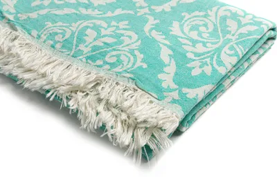 Produktbild von Strandtuch Barok style 100x180 Türkis 100% Baumwolle Hamamtuch Saunatuch