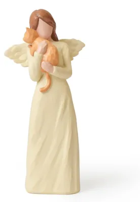 Imagen del producto de Figura de gato de Engels, pintada a mano, 15 cm, ideal para decorar el hogar