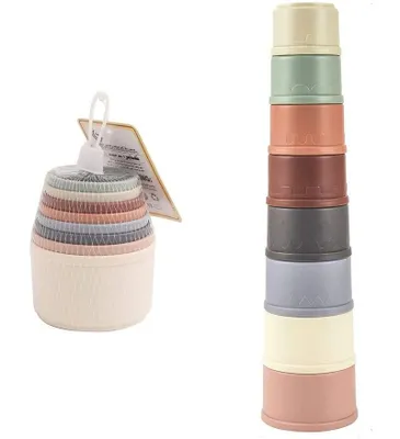 Produktbild von 8 Pcs Stapelbecher Früherziehung Kleinkind Spielzeug Badewanne Spielzeug Verschachtelung Tasse Baby Gebäude für Kinder Baby Set