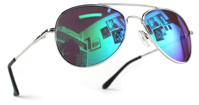 Produktbild von Pilotenbrille Silber Karibikblau