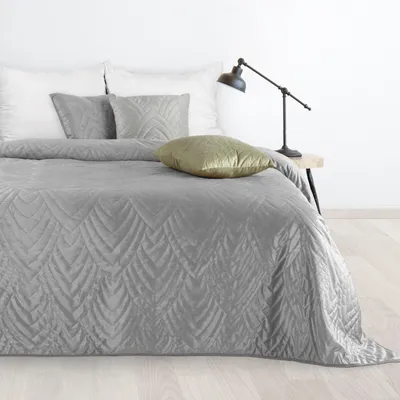 Zdjęcie produktu dla Narzuta LUIZ6 pikowane 170×210 cm srebrna nowoczesny wzór