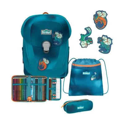 Produktbild von Scout Schulranzen Superflash Sunny II Set 4-teilig Seadragon blau