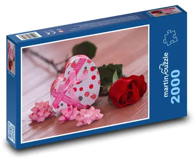 Zdjęcie produktu dla Puzzle 2000 Romantyczna róża walentynkowa - martinpuzzle