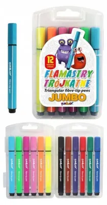 Produktbild von Titanum Dreikant Jumbo Filzstifte Set 12 Farben Etui