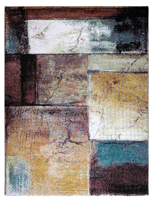 Produktbild von TT Home Wohnzimmer Teppich Kurzflor Modernes Abstraktes Geometrisches Design Used Look Größe 60x100 cm