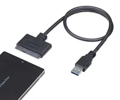 Produktbild von StarTech.com SATA auf USB Kabel - USB 3.0 auf 2.5" SATA III Festplatten Adapter - Externer Konverter für SSD/HDD Datenübertragung, Schwarz, 6 Gbit/s, CE, FCC, REACH, 0 - 60 °C, -10 - 70 °C, 49 mm