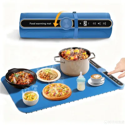 Faltbare Heizplatte, 60x38 cm, 40–120 °C, 9 Stufen, Timer, Silikon