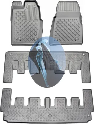 Produktbild von Z522425 TPE-Gummifußmatten kompatibel mit  Ford Tourneo Custom L1 Frontantrieb  Kleinbus  2012- 1. + 2. + 3. Sitzreihe, für manuelles Schaltgetriebe vorgesehen