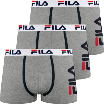Produktbild von 3er Pack FILA Herren Boxer Unterhosen Man Boxershorts, Farbe:Grau, Größe:2XL, Artikel:-400 grey