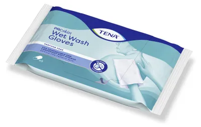 Produktbild von TENA Wet Wash Glove (no perf) - feuchter Waschhandschuh - 5 Stk.