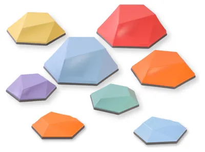 Image de Pierres de marche Buxibo - Jouets de marche - Pierres de rivière - Jouets éducatifs et sensoriels - Multicolore - Lot de 8