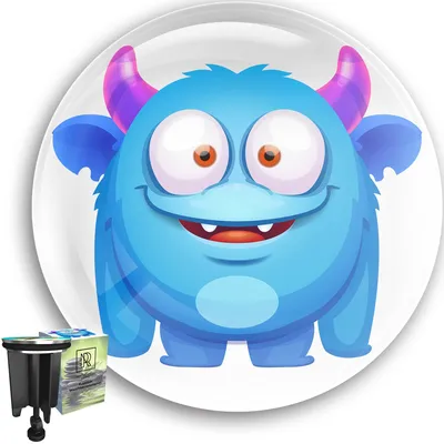Produktbild von M. ROSENFELD HOME Universal Waschbeckenstöpsel 40mm mit Motiv Monster - Ungetüm Chrom Abflussstopfen – aus Messing, Universal mit Gummi