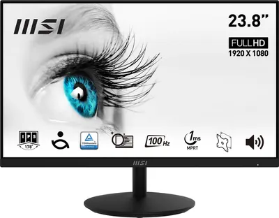 Immagine prodotto di MSI PRO MP242ADE - 24" (60,96cm) - schwarz - 1920x1080 - 1x DisplayPort 1.2a / 1xHDMI 1.4 [Classe energetica E] (9S6-3PA1CT-097)