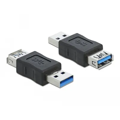 Produktbild von DeLOCK USB 3.0 Adapter Typ-A Stecker zu Typ-A Buchse Datenblocker, USB 3.0, USB 3.0, Schwarz